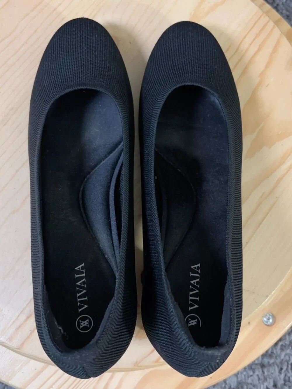 Vivaia Shoes Melody 2.0 Square Toe Block Heel Pumps Womens Size 9.5 Black Knit